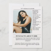 新聞モダンユニーク誕生日パーティー 招待状 (裏面)