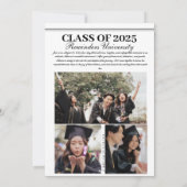 新聞モダン卒業ユニーク写真 セーブザデート (裏面)