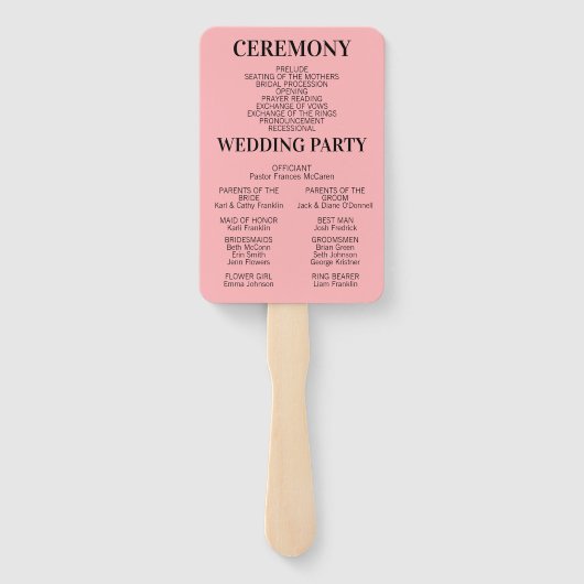 新聞モダン結婚式の引き出物式のタイムライン ハンドファン (裏面)