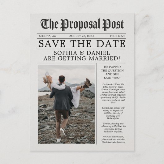 新聞ユニークおもしろいクラシック日付の保存 案内ポストカード (正面)