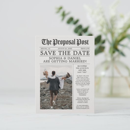 新聞ユニークおもしろいクラシック日付の保存 案内ポストカード (スタンド正面)