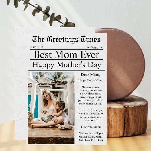 新聞ユニークおもしろいフォトハッピーマザーズデイ カード
