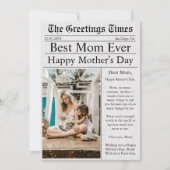 新聞ユニークおもしろいフォトハッピーマザーズデイ カード (正面)