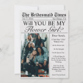 新聞ユニークおもしろいフォトフラワーガール提案 招待状 (正面)