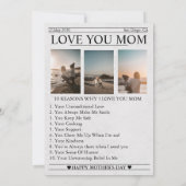 新聞ユニークおもしろい写真ハッピーマザーズデイカード カード (裏面)