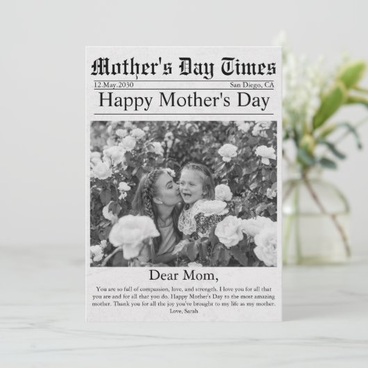 新聞ユニークおもしろい写真ハッピーマザーズデイカード カード (スタンド正面)