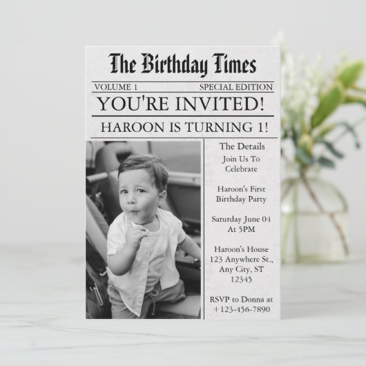 新聞ユニークおもしろい写真第1回パーティー 招待状 (スタンド正面)