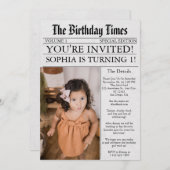 新聞ユニークおもしろい写真第1回パーティー 招待状 (正面/裏面)