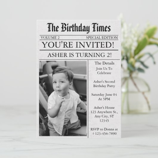 新聞ユニークおもしろい写真第2期パーティー 招待状 (スタンド正面)