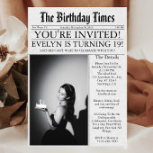 新聞ユニークおもしろい写真19th誕生日パーティー 招待状