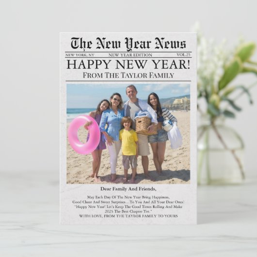 新聞ユニークおもしろい写真2025年新年おめでとう シーズンカード (スタンド正面)