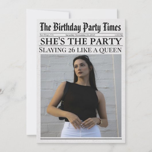 新聞ユニークおもしろい写真26th誕生日パーティー 招待状