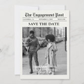 新聞ユニークおもしろい写真Save the Date 結婚's 招待状 (正面)