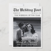 新聞ユニークおもしろい写真Save the Date 結婚's 招待状 (正面)