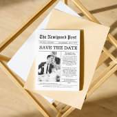 新聞ユニークおもしろい写真Save the Date 結婚's 招待状