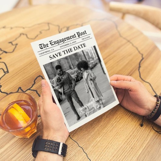 新聞ユニークおもしろい写真Save the Date 結婚's 招待状