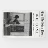 新聞ユニークおもしろい写結婚真の歓迎サイン 横断幕 (横)