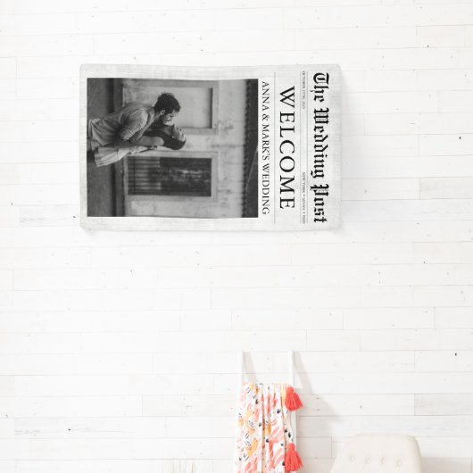 新聞ユニークおもしろい写結婚真の歓迎サイン 横断幕 (インサイチュ)