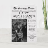 新聞ユニークおもしろい写結婚真記念日 カード (正面)