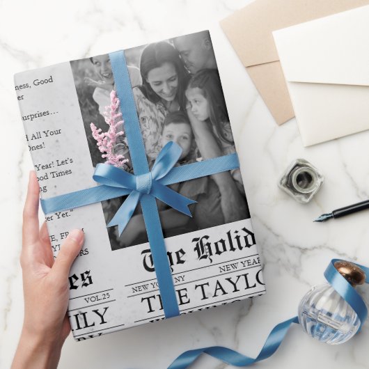 新聞ユニークおもしろい年末年始写真 ラッピングペーパー (ギフト)