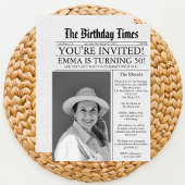 新聞ユニークおもしろい50th誕生日写真パーティー 招待状