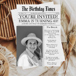 新聞ユニークおもしろい60th誕生日写真パーティー 招待状<br><div class="desc">新聞ユニークおもしろい60誕生日カスタムフォトパーティの招待状... 新聞ユニークおもしろい写真60th誕生日パーティーの招待状…60thを曲げるなんて、このシックなシーンは一度も無い！新聞社のおもしろい60歳の誕生日写真パーティの招待状で、あなたの節目ユニークの誕生日を忘れられない一つにするスタイルで60歳の誕生日を写真ので祝す!私たちのお祝い新聞ユニークをテーマにしたカスタム招待状で、より多くを作りなさい。応援60年！🥂あなたの誕生日を私たちの新聞をテーマにした招待状と町の話をする。写真カスタマイズと一緒にやれば、大きな日々を見出せばいい！🎉 #60thBirthday #CustomInvitation60thを回す特別な特別な特別な、そしてあなたの招待であるべきである！私たちの新聞のテーマの招待状パーソナライズされたは、あなたの写真と一緒に、あなたのマイルストーンお祝いのための誇大広告を構築することを約束。60日にスポットライトを浴びるなんて！</div>