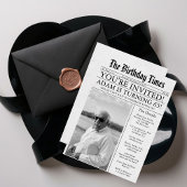 新聞ユニークおもしろい65th誕生日写真パーティー 招待状