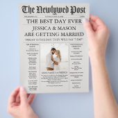 新聞ユニークのタイムラインと結婚式 プログラム チラシ (手)