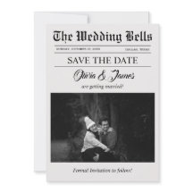 新聞ユニークの写結婚真Save the Date Card