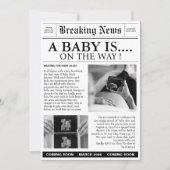 新聞ユニークの赤ちゃんシャワー 招待状 (正面)