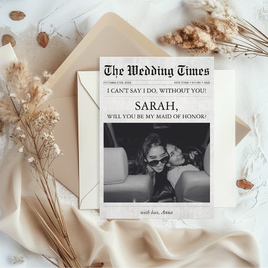 新聞ユニークメイド・オブ・オーナー（花嫁付き添い人）提案写真 招待状