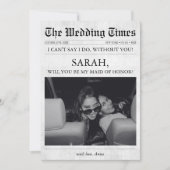 新聞ユニークメイド・オブ・オーナー（花嫁付き添い人）提案写真 招待状 (正面)