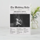 新聞ユニークヴィンテージ写結婚真 招待状 (スタンド正面)