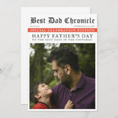 新聞ユニーク写真ハッピーファーザーの日パーティー 招待状 (正面/裏面)