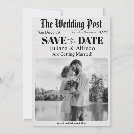 新聞ユニーク写真日付を保存結婚する セーブザデート (正面)