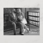 新聞ユニーク写真結婚式招待状RSVP ポストカード (正面)