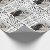 新聞ユニーク写真結婚有難う ラッピングペーパー (角)
