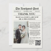 新聞ユニーク写真結婚有難う 招待状 (正面)