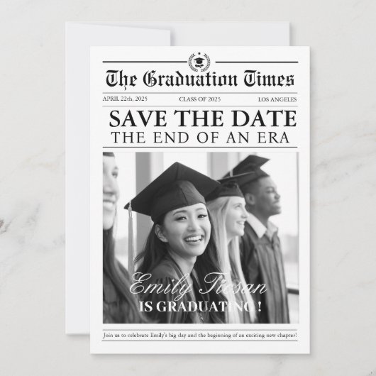 新聞ユニーク撮エレガント影卒業 セーブザデート (正面)