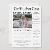 新聞ユニーク第80誕生日写真招待状 招待状 (裏面)