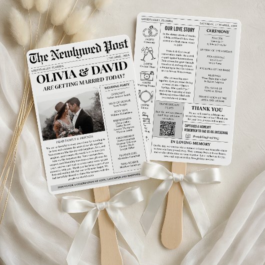 新聞ユニーク結婚式 プログラムのタイムライン ハンドファン