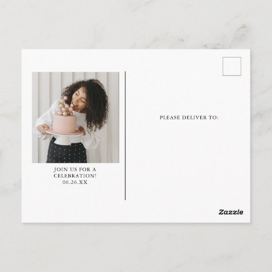 新聞ユニーク誕生日パーティーの招待状 ポストカード (裏面)