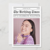 新聞ユニーク18誕生日写真 招待状 (正面)