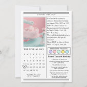 新聞ユニーク18誕生日写真 招待状 (裏面)