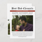 新聞ユニーク2写真ハッピーパパの日用カード (正面/裏面)