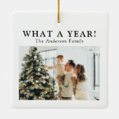 新聞ユニークWhat A Year写真クリスマス セラミックオーナメント (裏面)