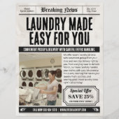 新聞ランドリーサービスのチラシ,レトロ事業 チラシ (正面)