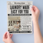 新聞ランドリーサービスのチラシ,レトロ事業 チラシ (手)