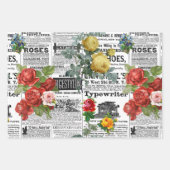 新聞付きの花 ラッピングペーパーシート (正面2)
