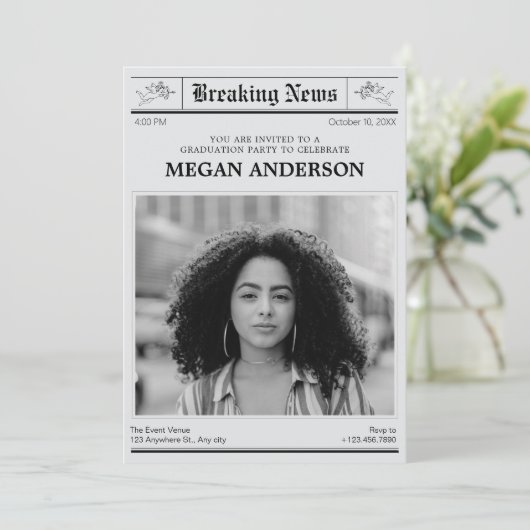 新聞写真の卒業 招待状 (スタンド正面)